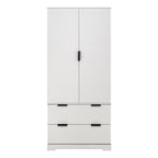 72' Modern Fluted Kitchen Pantry Cabinet with 2 Large Drawers & 8-Door Spice Rack, White MDF Freestanding Storage Organizer for Bathroom, Dining Room, Office, Entryway - Grand Goldman Shop
