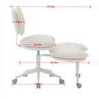 Meditation Chair Plus, Teddy Fleece Double-Layer Padding Cross Legged Rolling Chair for ADHD, Criss Cross Desk Chair with Lum
