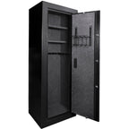 Tall Biometric Rifle Safe with 9.33 Cubic Ft Storage Capacity in Black Steel | Premium Home Decor - Grand Goldman