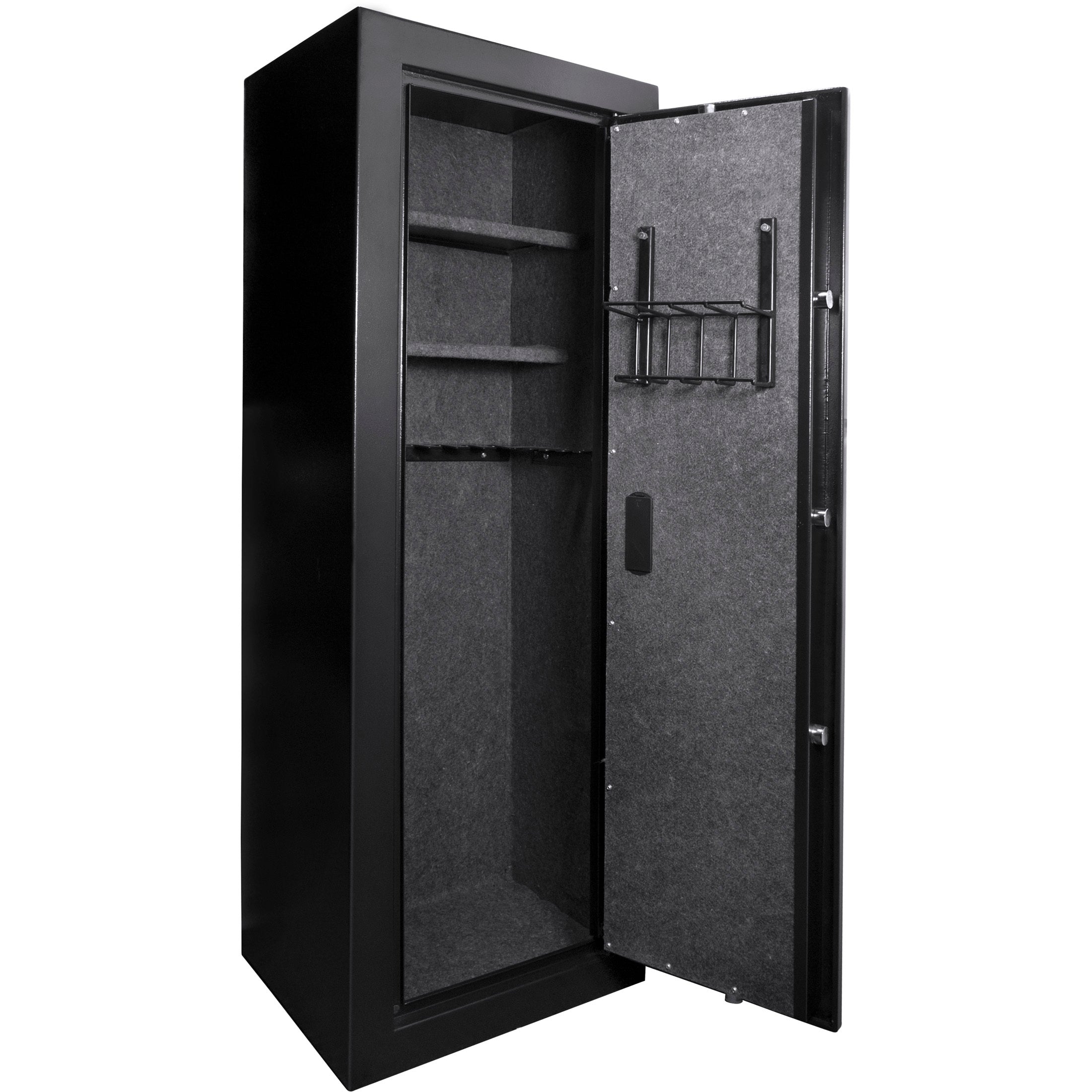 Tall Biometric Rifle Safe with 9.33 Cubic Ft Storage Capacity in Black Steel | Premium Home Decor - Grand Goldman
