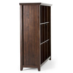 Acadian 12 Cube Storage in Dark Brown Solid Wood with Transitional Design, 57W x 15.75D x 48H inches | Premium Home Decor - G