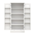 50' LED Kitchen Pantry Cabinet,Freestanding Buffet Cupboards Sideboard with 2 Doors with Racks and 2 Adjustable Shelves for Kitchen, Living Room and Dinning Room-White - Grand Goldman Shop