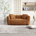 Cozy Beanbag Chair with High Resilience Foam Core for Two - Yellow Chenille, 66x35x25 inches - Grand Goldman Shop