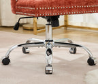 A&A Furniture Office Chair,Modern Chenille Upholstered Tufted Button Home Office Chair with Chrome Metal Base,Adjustable Desk