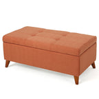 Home Decor, Tufted Ainsley Button Storage Ottoman Bench with Hinged Lid , Ottoman Bench with Storage for Living Room & Bedroom,solid wood leg - Grand Goldman Shop