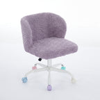 A&A Furniture Office Chair,Artificial rabbit hair Home Office Chair with Metal Base,Adjustable Desk Chair Swivel Office Chair