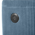 Navy Blue Corduroy Sleeper Sofa Loveseat with Full Size Mattress, USB Ports, Cup Holders, Side Pockets and Phone Holder - Grand Goldman Shop