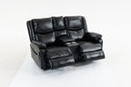 Artificial leather electric sofa bed, 2 lounge chairs, comfortable armrests and backrest lounge chairs, living room sofa set, with coffee table - Grand Goldman Shop