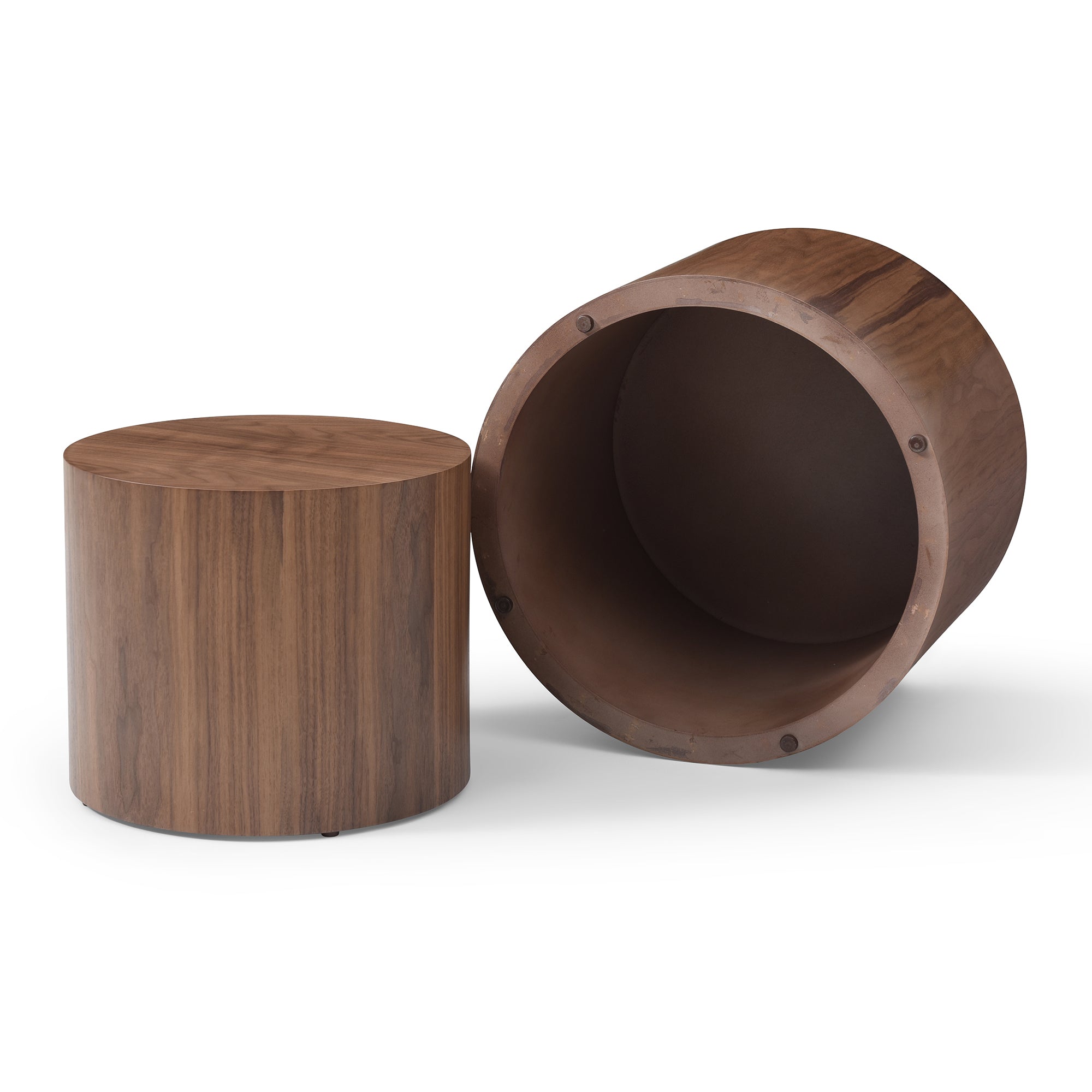 Round Coffee Table Set of 2, Nesting Coffee Tables for  MDF with  veneer .for living room,office,bedroom,Natural, 4Colors - Grand Goldman Shop