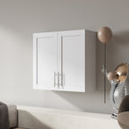 Stackable Wall Mounted Storage Cabinet, 11.81 'D x 31.50'W x 29.92 'H, White - Grand Goldman Shop