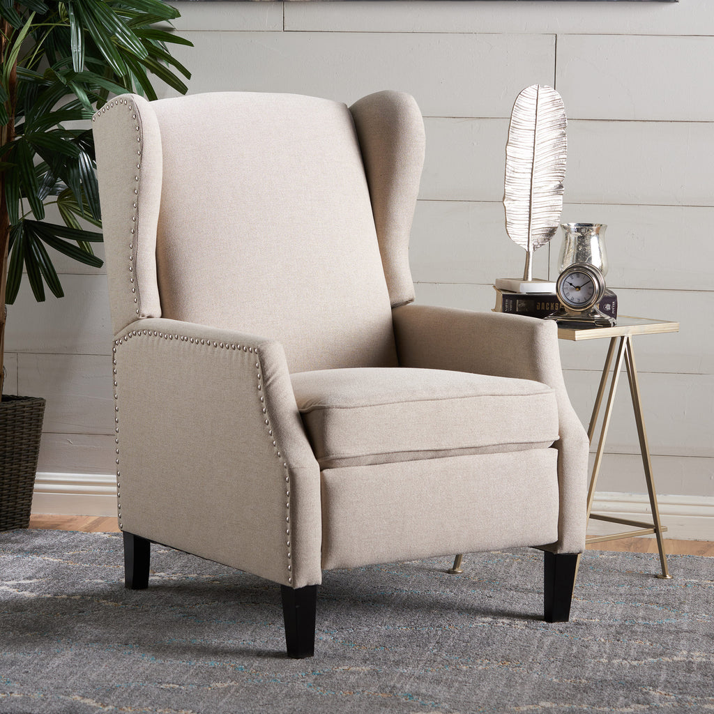 Westeros Wing Back Fabric Upholstered Recliner - Grand Goldman Shop