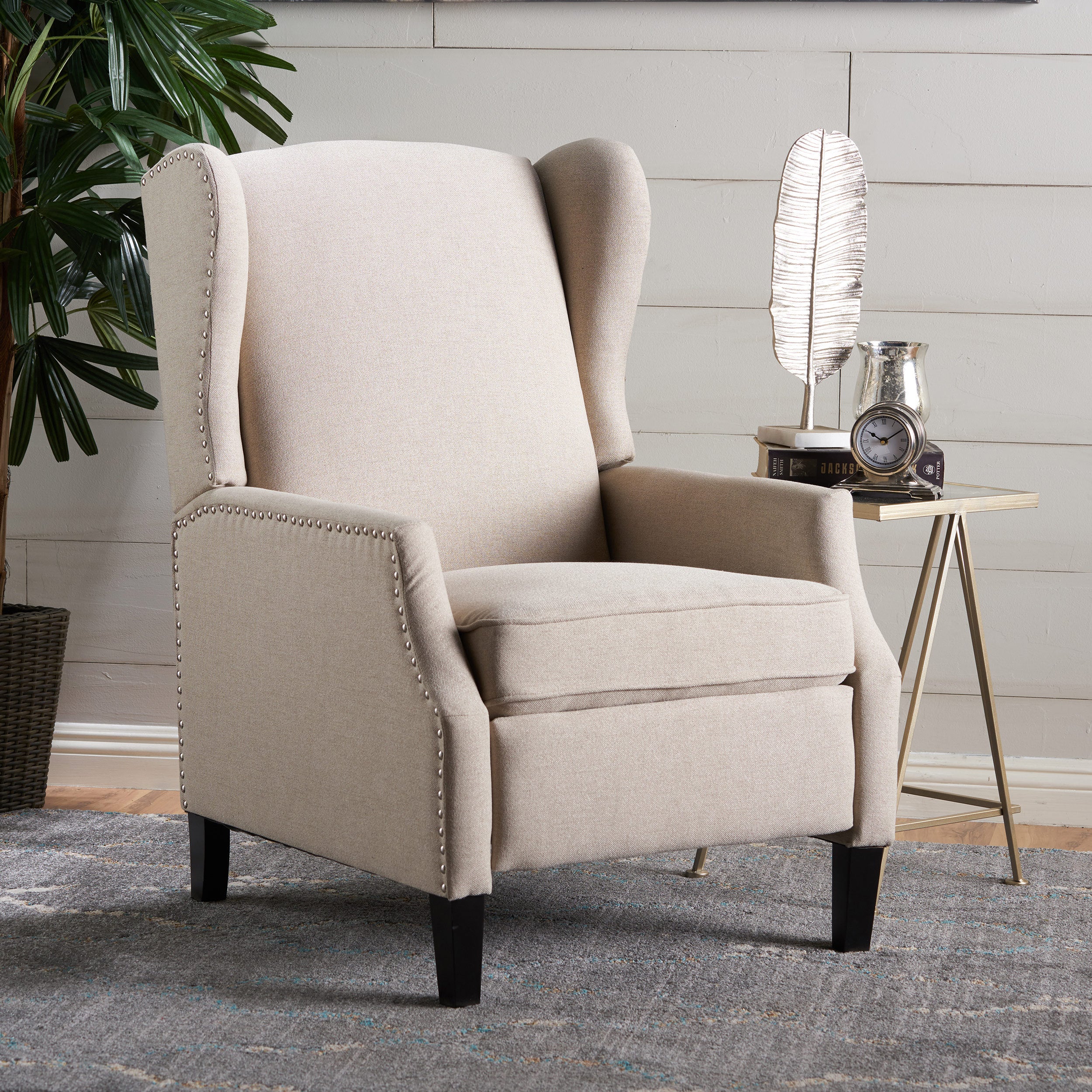 Westeros Wing Back Fabric Upholstered Recliner - Grand Goldman Shop