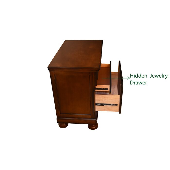 Baltimore Queen 4 Piece Bedroom Set Made With Wood in Dark Walnut - Grand Goldman Shop