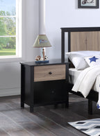 Connelly Nightstand Black/Vintage Walnut | Premium Home Decor - Grand Goldman