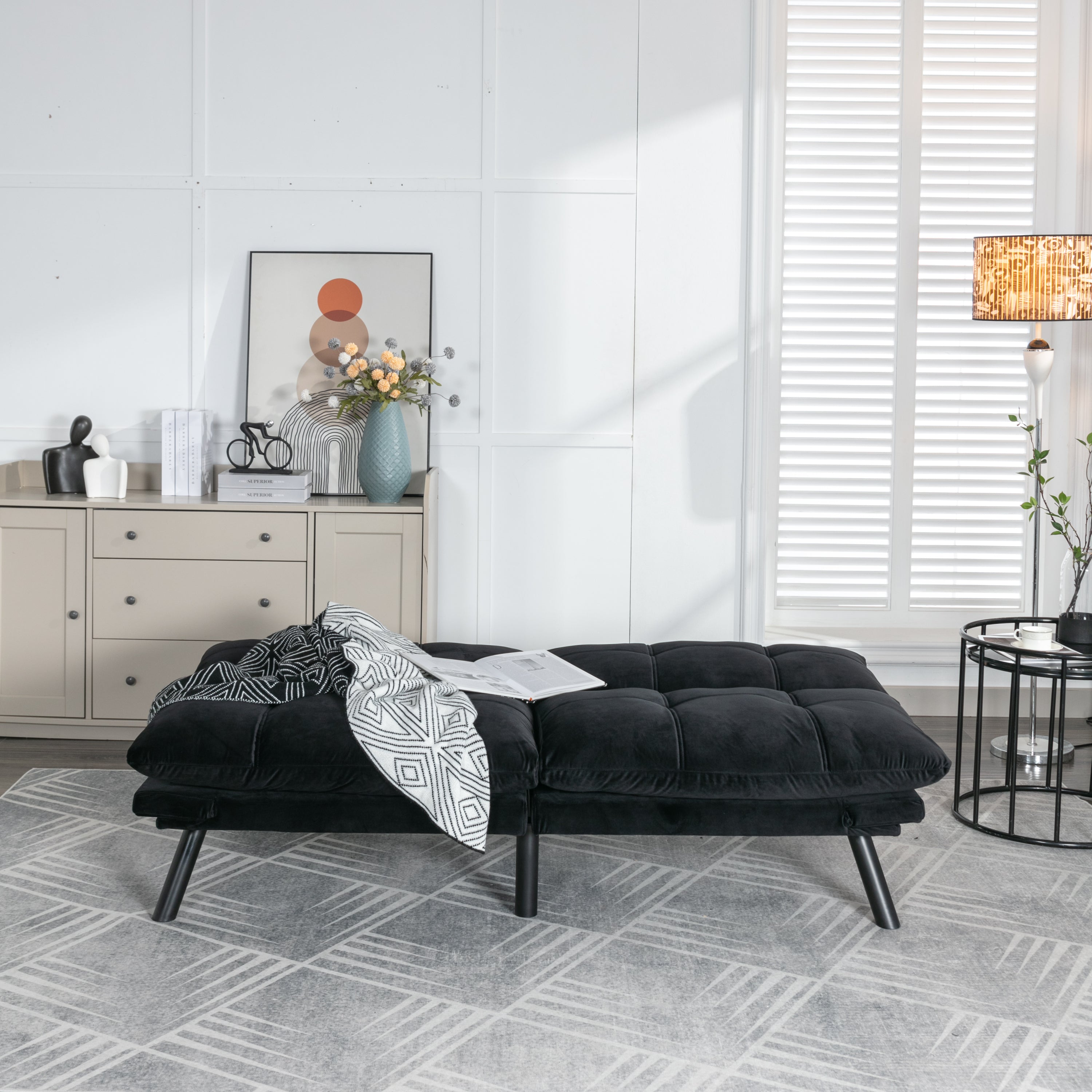 Black Convertible Folding Modern sofa Bed - Grand Goldman Shop