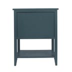 2-Drawer Side Table - Natural Rattan - End Table - Suitable for Bedroom, Living Room, or Study - Green MDF - Grand Goldman Shop