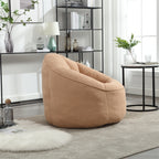 Bedding Bean Bag Sofa Chair with High-Pressure Foam and Footrest, Tan Microfiber - Grand Goldman Shop