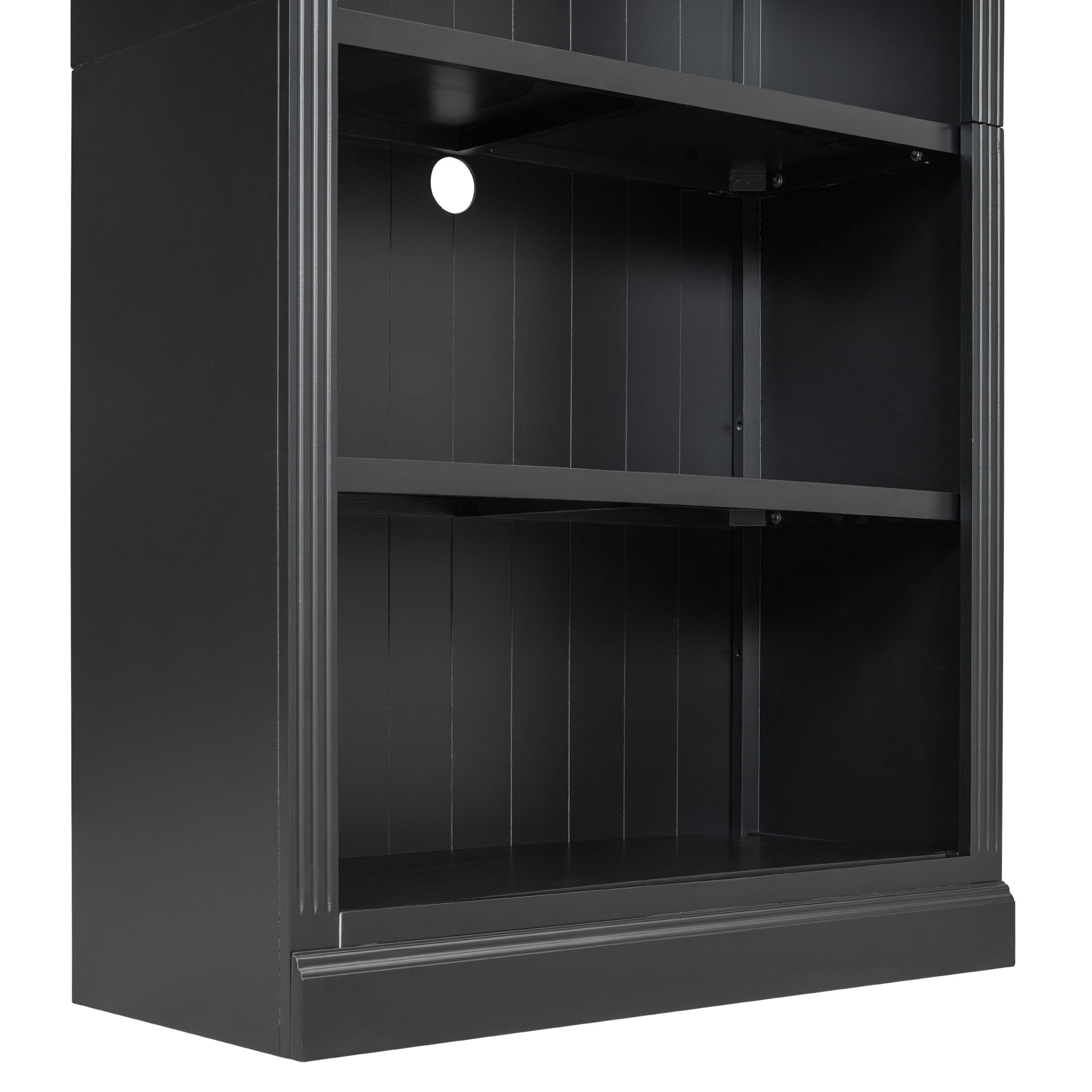 83' Tall Wood Bookcase Suite with light strip ,5-Tier Home Decor Bookcase Suite with Adjustable Shelves,Storage Organizer,Fre