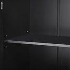 K&K 47.2' Farmhouse Kitchen Island with Drop Leaf, Kitchen Storage Island with Removable Side Racks, Two Drawers, Rolling Kitchen Cart on Wheels with Towel Rack, for Home, Kitchen, Dining Room, Black - Grand Goldman Shop