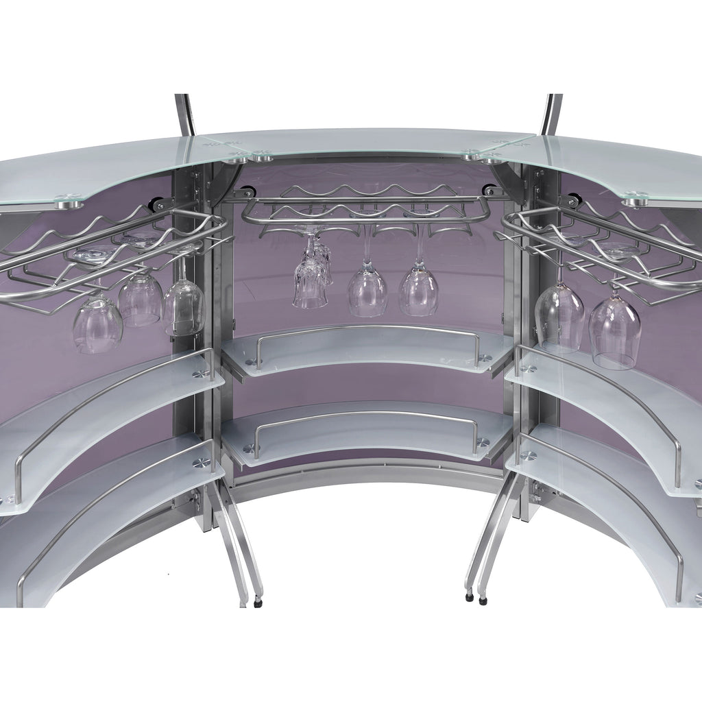 Elaina Silver 3-piece Home Bar - Grand Goldman Shop