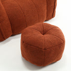 Soft Chenille Bean Bag Chair with High Resilient Foam for Living Room and Bedroom, Comfortable Square Lazy Sofa with Footstool for Adults - Grand Goldman Shop