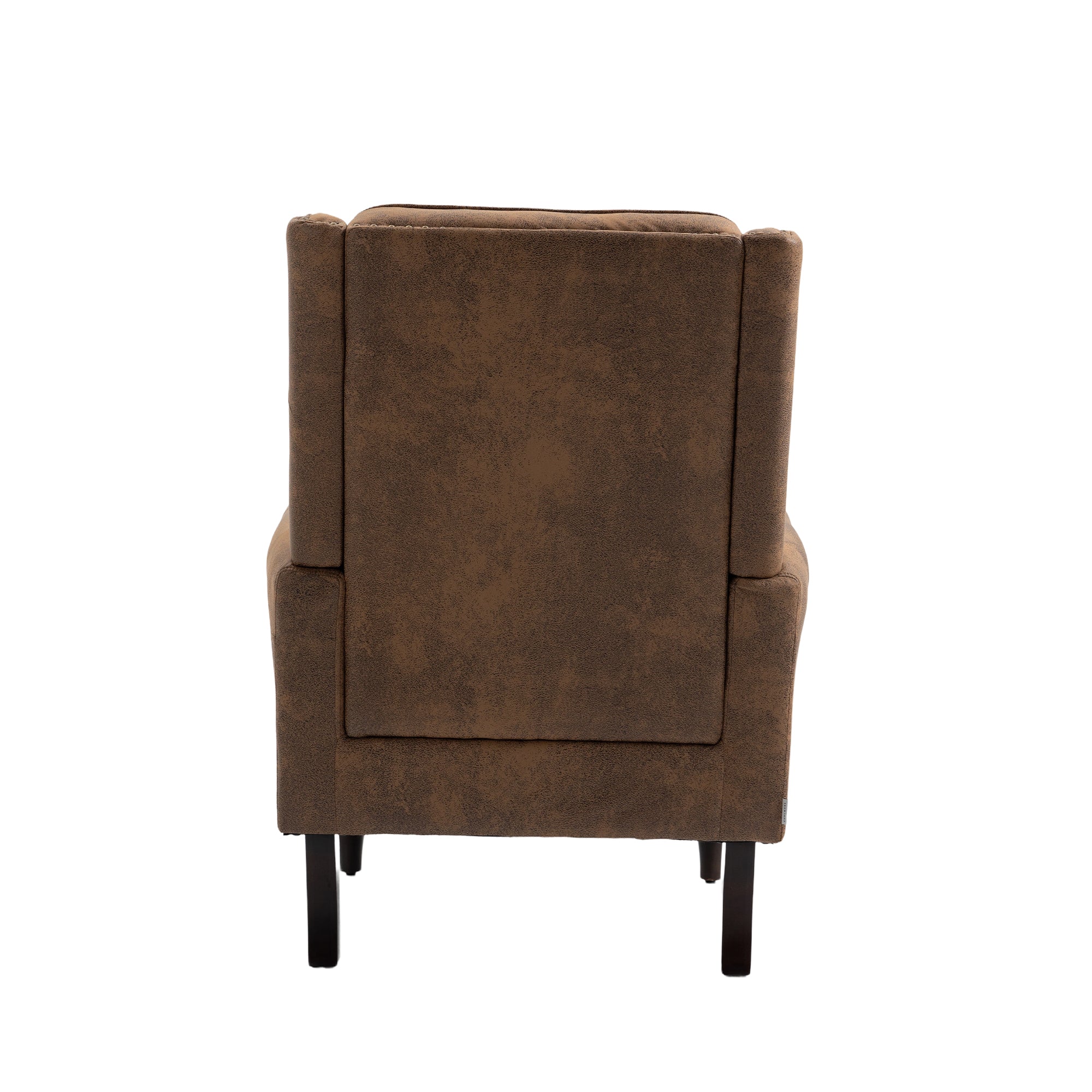 Modern Coffee Wood Frame Armchair with Sturdy Wood Legs and Microsuede Upholstery for Living Room - Grand Goldman Shop
