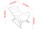Leisure sofa single rocking chair, light luxury sofa chair, balcony leisure area single chair, comfortable and breathable characteristic chair, detachable and washable seat cushion (Color: Brown) - Grand Goldman Shop