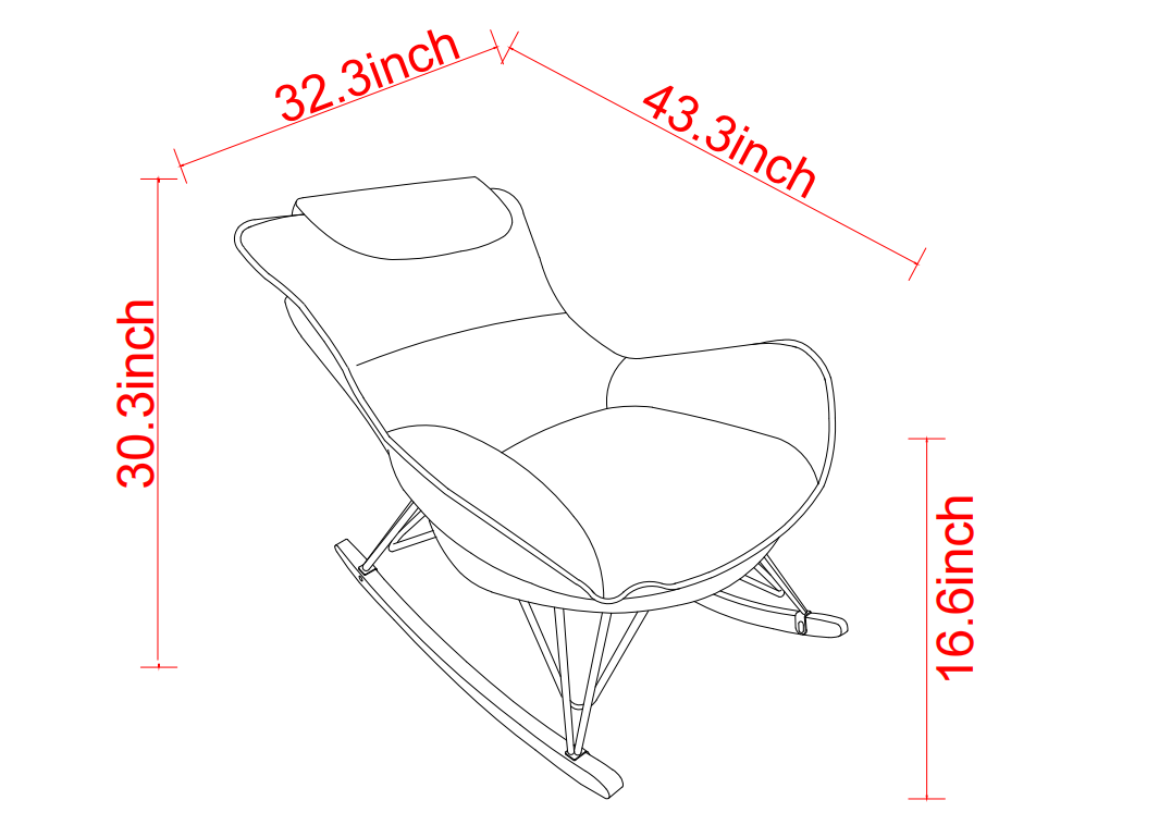 Leisure sofa single rocking chair, light luxury sofa chair, balcony leisure area single chair, comfortable and breathable characteristic chair, detachable and washable seat cushion (Color: Brown) - Grand Goldman Shop