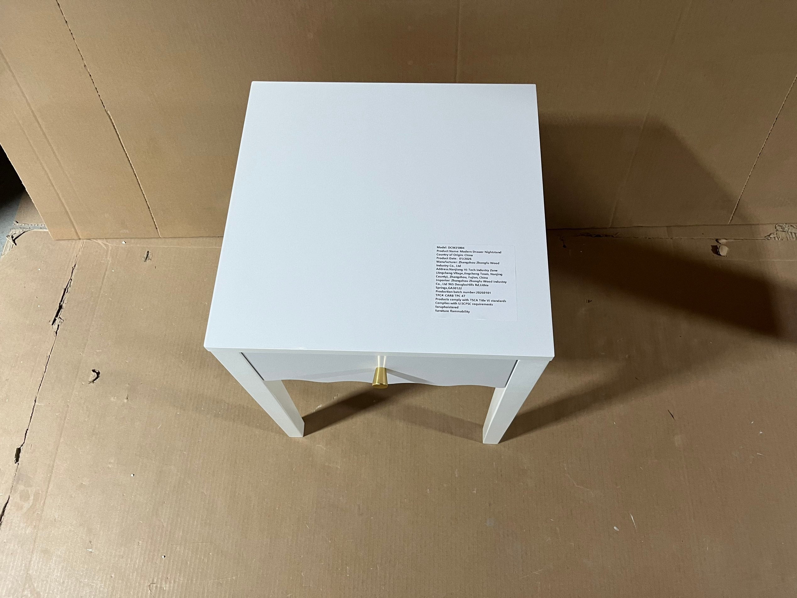 White Nightstand with Drawer, Modern Bedside Table with Wavy Apron Design, Compact End Table for Bedroom Living Room, Small Side Table with Storage - Grand Goldman Shop