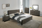 Ioana Antique Grey Wood 6-piece King Size Bedroom Set, Dresser, Mirror, 2 Night Stands , Chest - Grand Goldman Shop