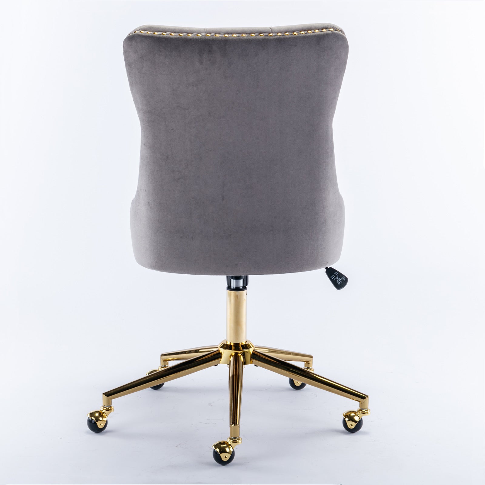 A&A Furniture Office Chair,Velvet Upholstered Tufted Button Home Office Chair with Golden Metal Base,Adjustable Desk Chair Sw