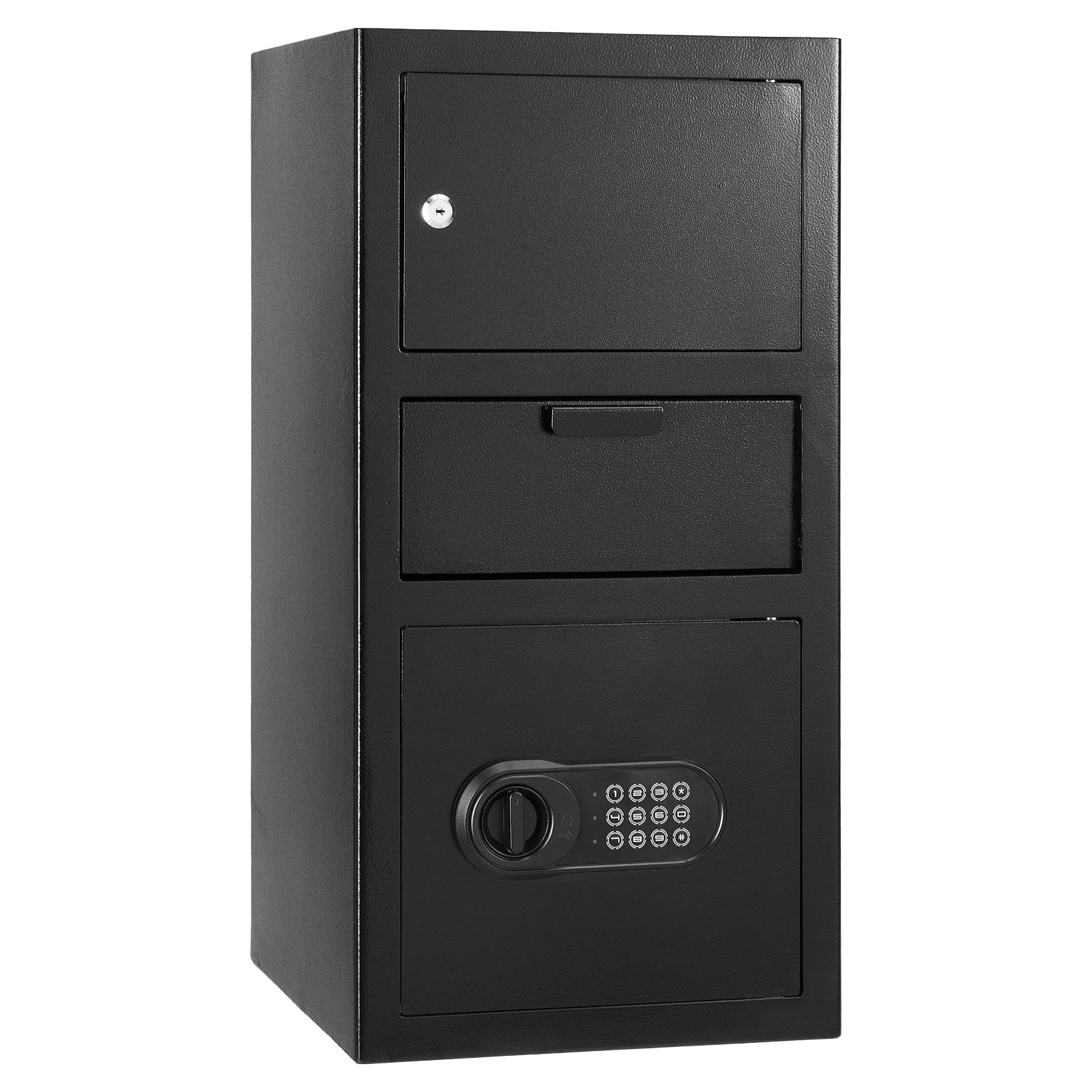3.6 Cubic Feet Drop Safe, Large Capacity Front Drop Slot Safe Box with Digital Keypad, Heavy Duty 3 Tiers Cash Depository Box