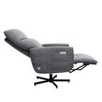 Power Swivel Recliner Chair, Electric Reclining with USB & Type-C Charging, 360° Swivel Velvet Upholstered Accent Chair, for 