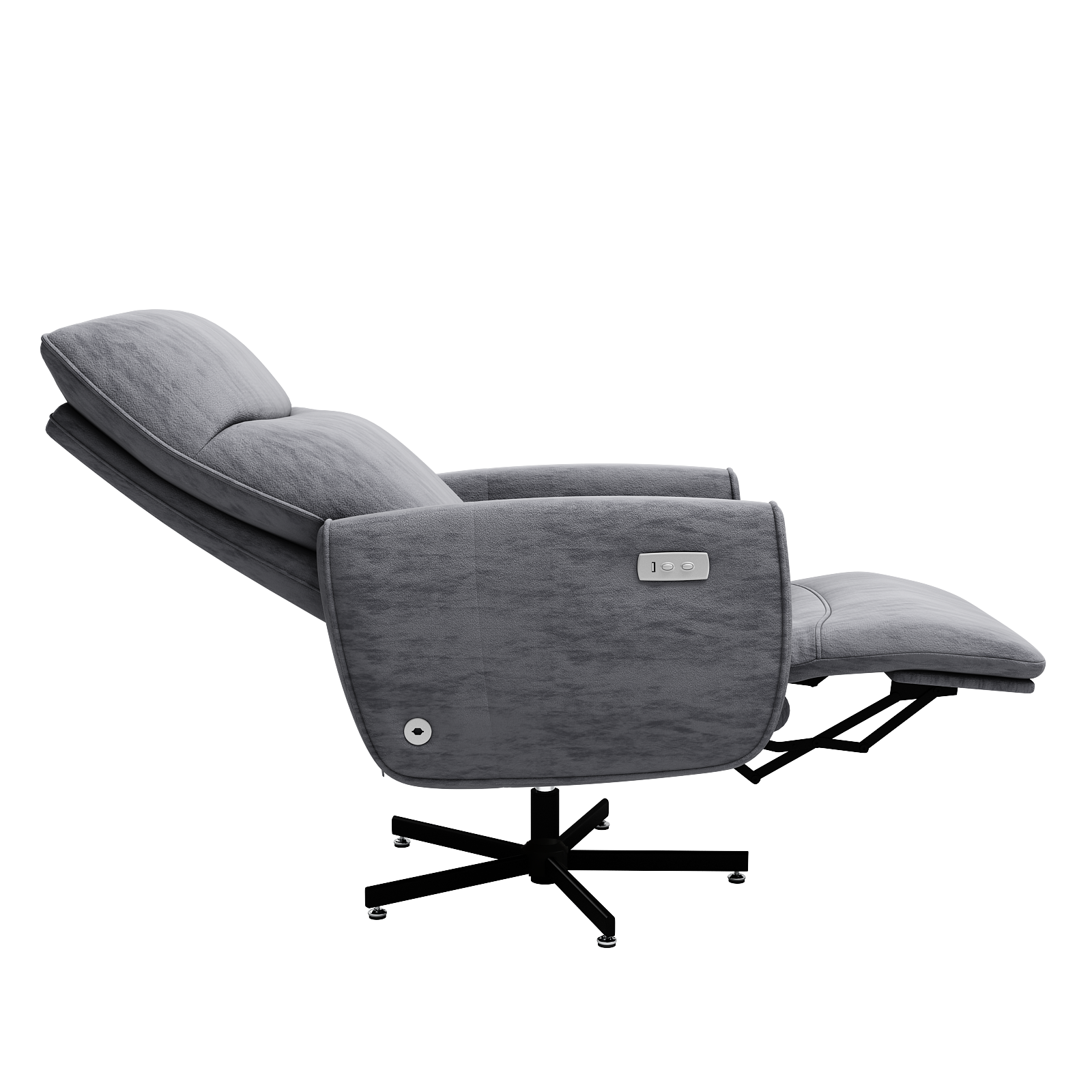 Power Swivel Recliner Chair, Electric Reclining with USB & Type-C Charging, 360° Swivel Velvet Upholstered Accent Chair, for 
