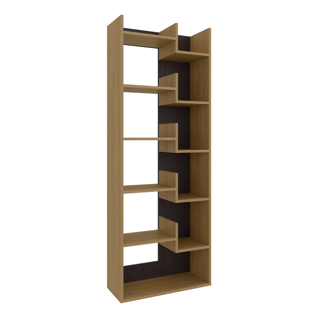 Clover 67' Tall Free standing 6-Tier Bookcase Storage Cabinet, Home Office, Living room, Bookshelf Dark Walnut | Premium Home
