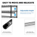 Heavy Duty Garment Rack, Freestanding Clothing Rack for Hanging Clothes with 1 Rod, 3 Tiers & Side Hooks, Adjustable Metal Wardrobe Closet Organizer, 45.3' W x 15.7' D x 72.4' H, Dark Grey - Grand Goldman Shop