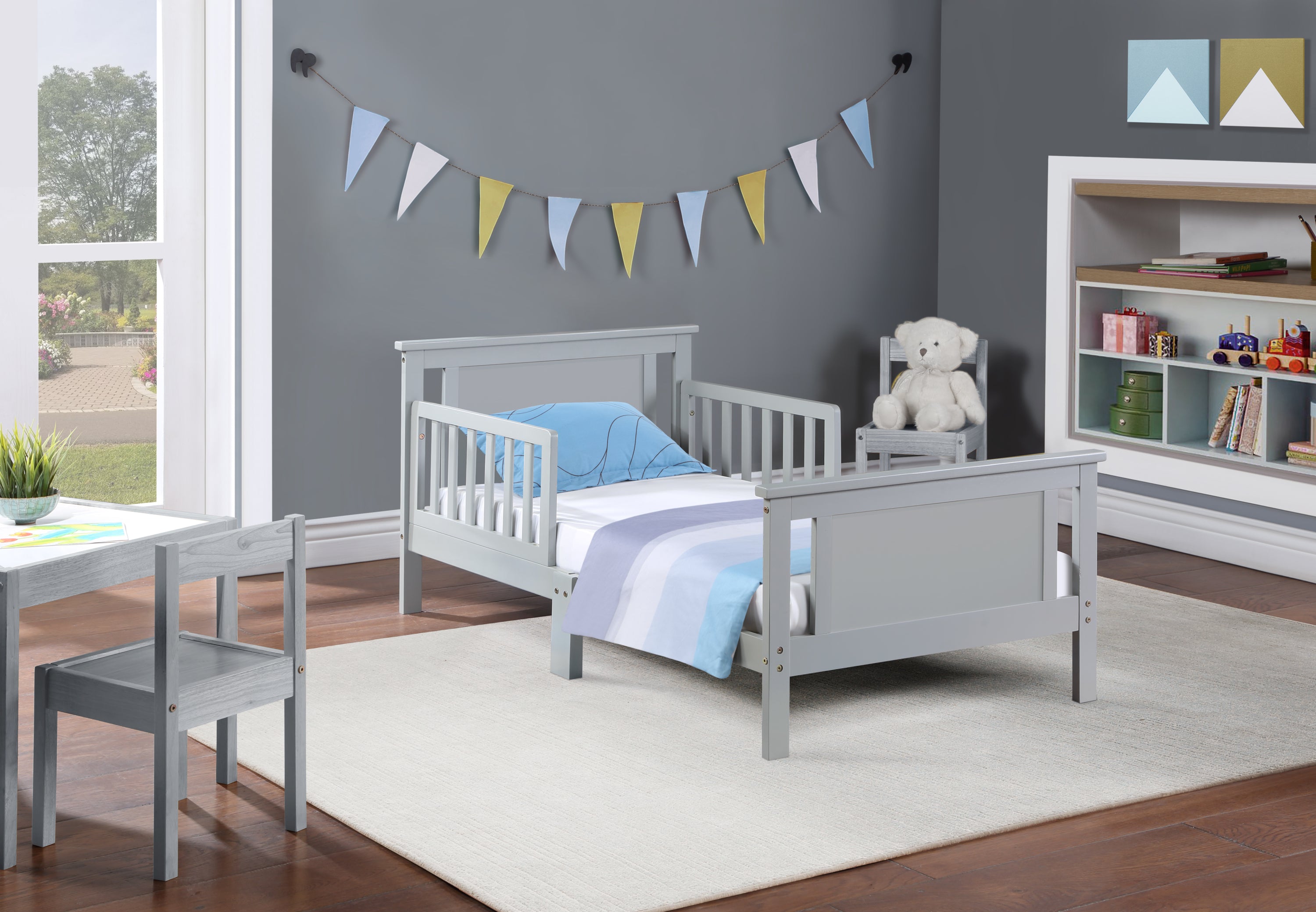 Connelly Reversible Panel Toddler Bed Gray/Rockport Gray - Grand Goldman
