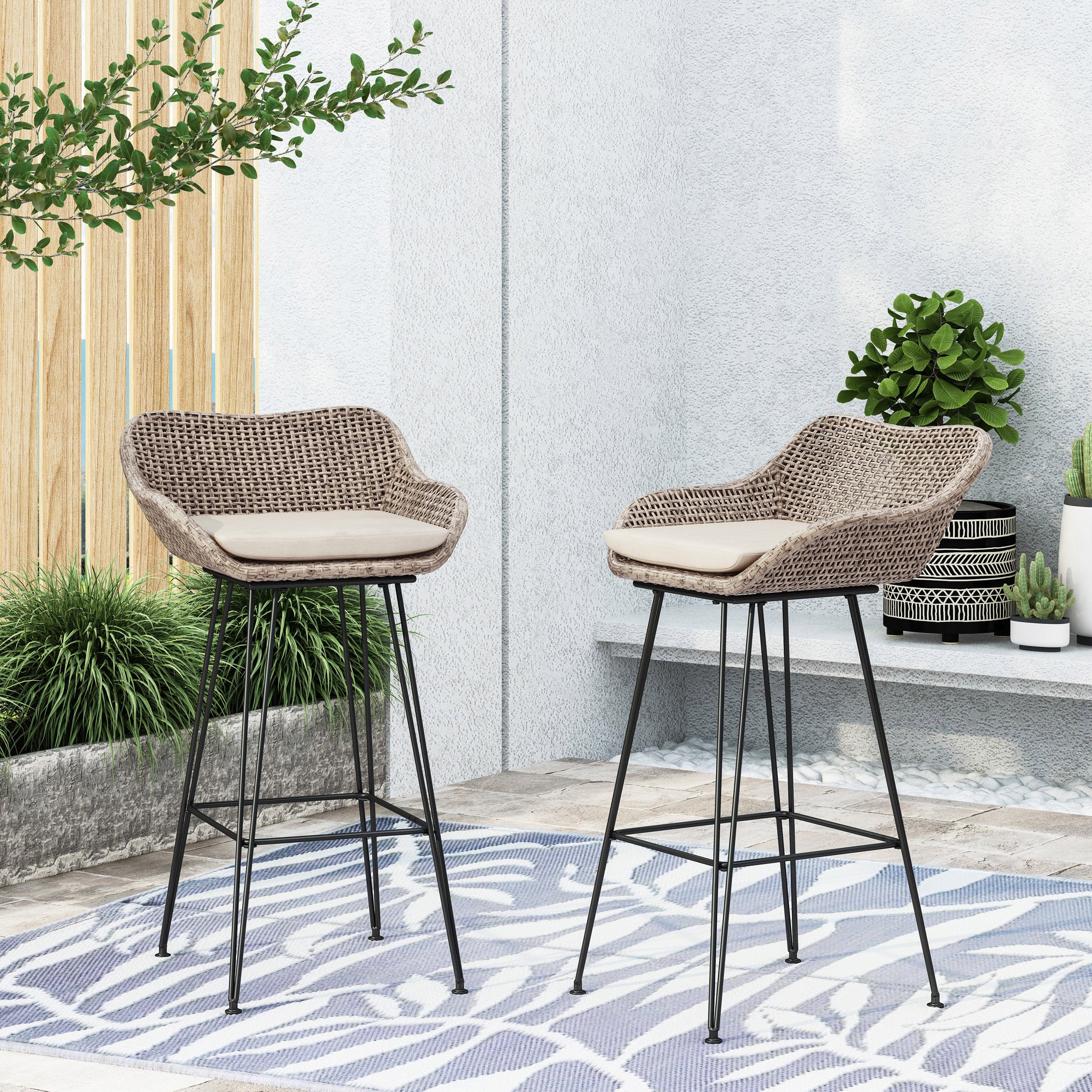 PE Rattan BAR STOOL - Grand Goldman Shop