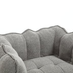 Soft Chenille Bean Bag Chair with High Resilient Foam for Living Room and Bedroom, Comfortable Square Lazy Sofa with Footstool for Adults - Grand Goldman Shop