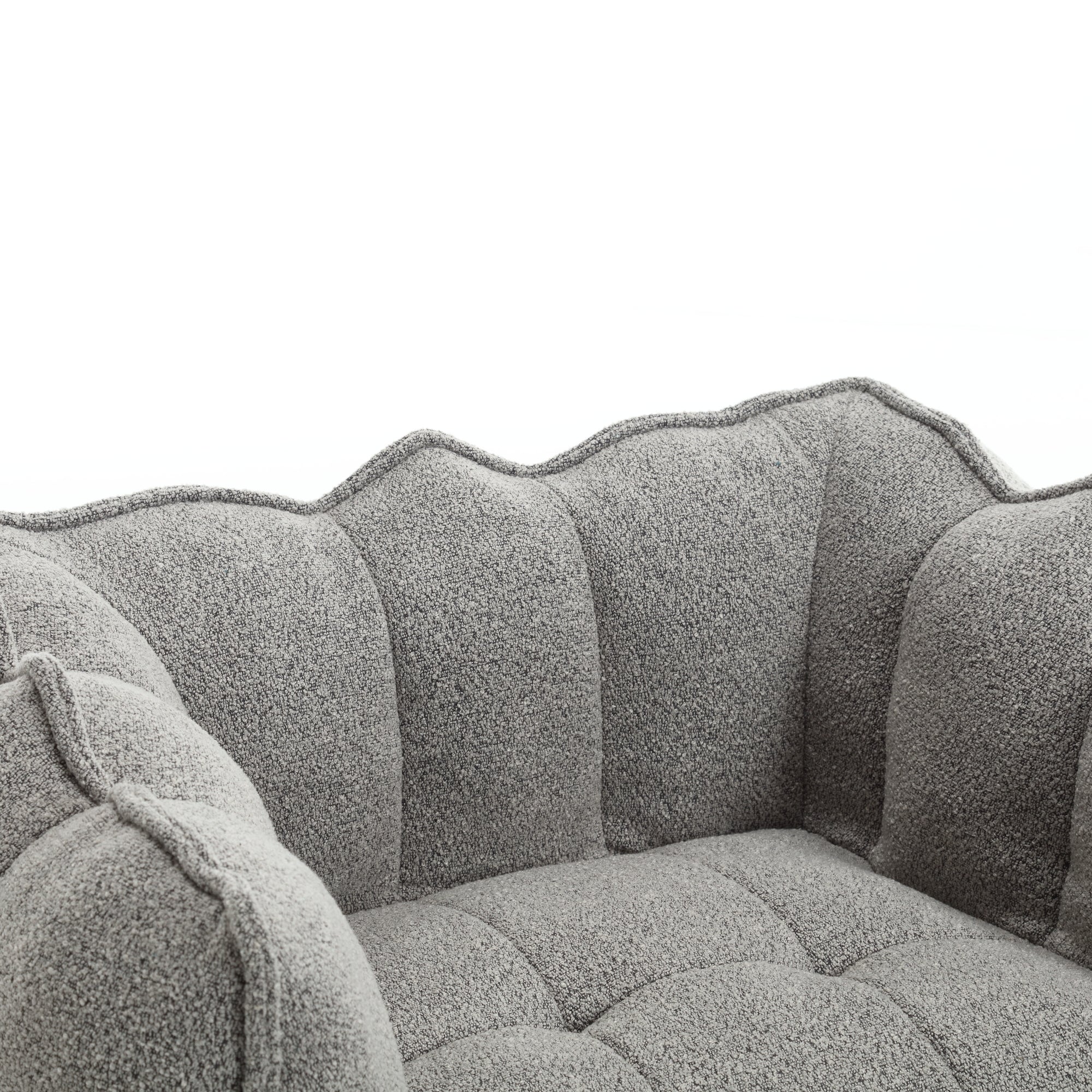 Soft Chenille Bean Bag Chair with High Resilient Foam for Living Room and Bedroom, Comfortable Square Lazy Sofa with Footstool for Adults - Grand Goldman Shop