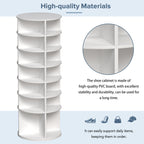 Rotating Shoe Rack Tower, 7-Tier Spinning Shoe Rack, Free Standing 360° Revolving Shoe Organizer,  High Bottom Design Shoe Tower Spinning Storage Lazy Susany, Fits 28 Pairs of Shoes (7-Tier White) - Grand Goldman Shop