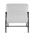 Modern Accent Chair with Plush Cushions, Metal Frame, Wooden Armrest - Cozy Seating for Living Room, Bedroom, Office - Grand Goldman Shop