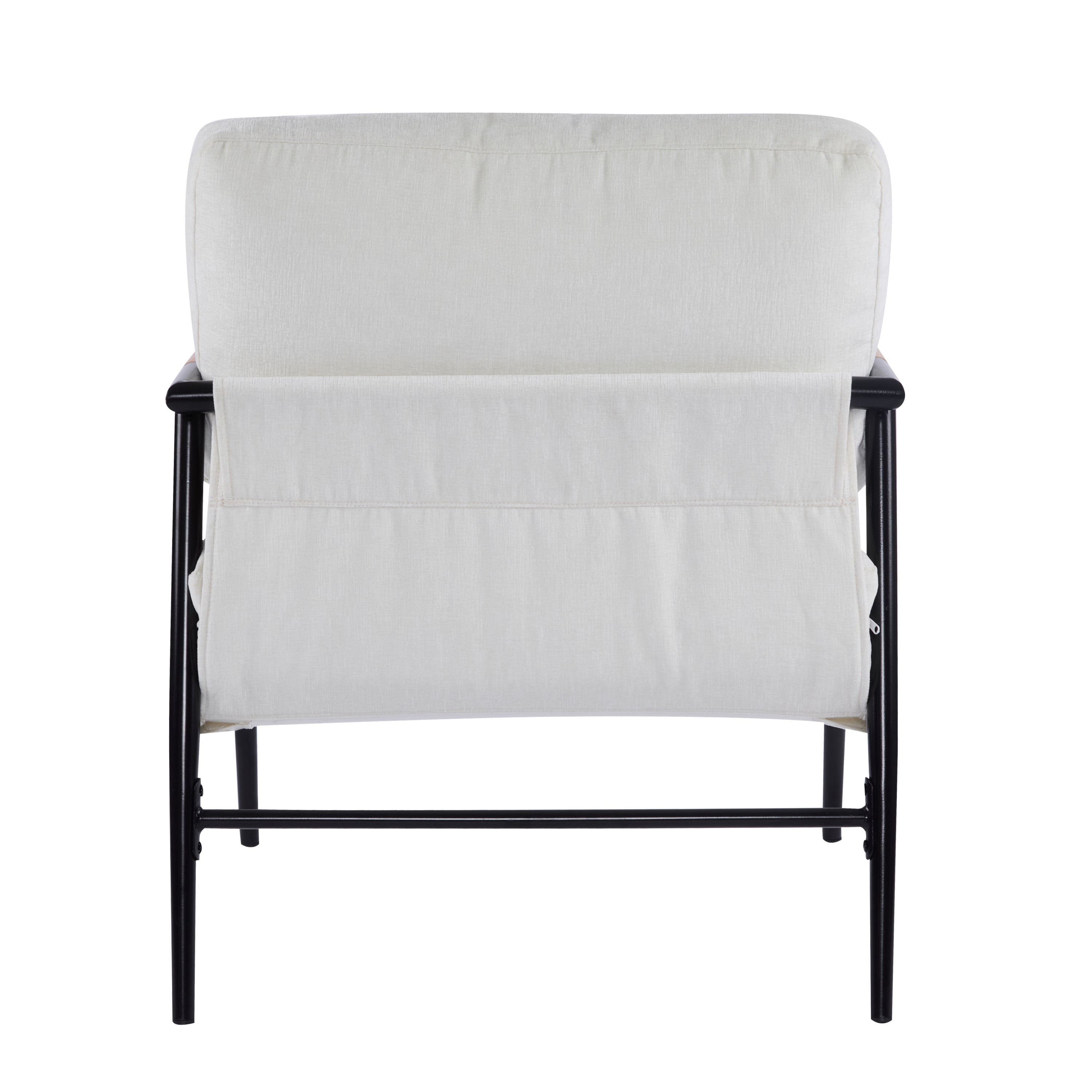 Modern Accent Chair with Plush Cushions, Metal Frame, Wooden Armrest - Cozy Seating for Living Room, Bedroom, Office - Grand Goldman Shop