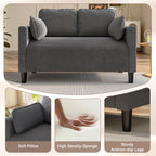 48' Soft Corduroy Loveseat Couch W/Soft Cushions,Side Storage Pocket,Sturdy Composite Board & Solid Wood Frame, High Rebound Sponge,Easy Assembly,Ideal for Living Room,Apartment,Dorm,Office. - Grand Goldman Shop