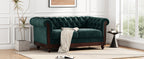 VIVALUX Chesterfield Velvet Loveseat Sofa 2-Person Rolled Arm Upholstered Couch Forest Green 59.44' - Grand Goldman Shop