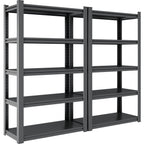 Industrial Metal Shelves 5 Tier Heavy Duty Storage Utility Rack Black Adjustable 47.2'W x 18'D x 78'H - Grand Goldman Shop