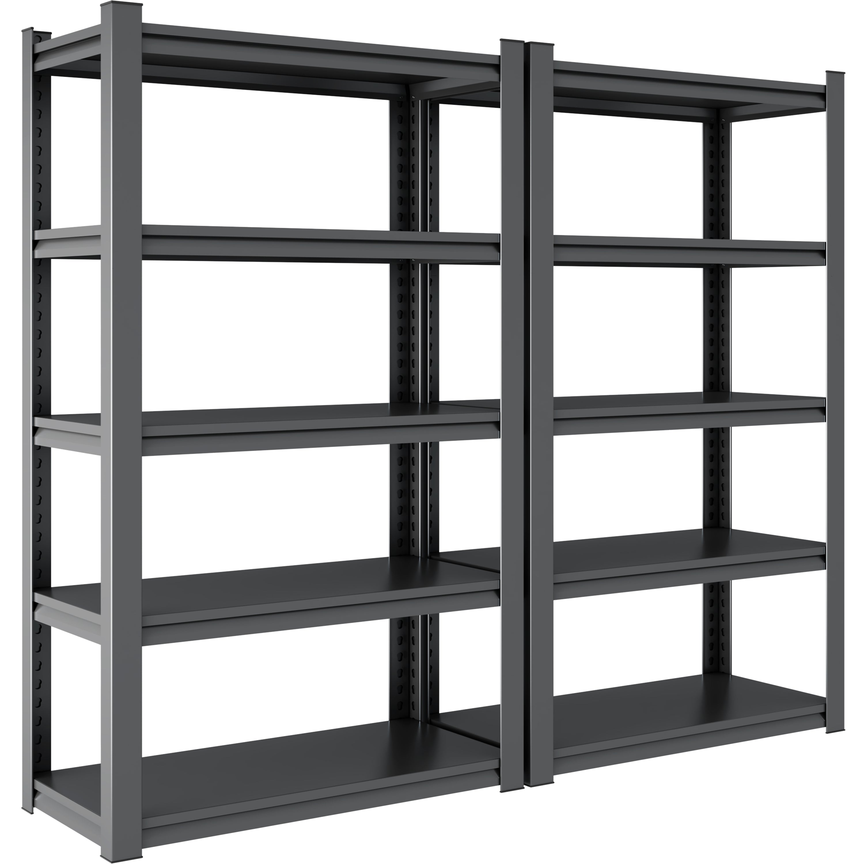 Industrial Metal Shelves 5 Tier Heavy Duty Storage Utility Rack Black Adjustable 47.2'W x 18'D x 78'H - Grand Goldman Shop