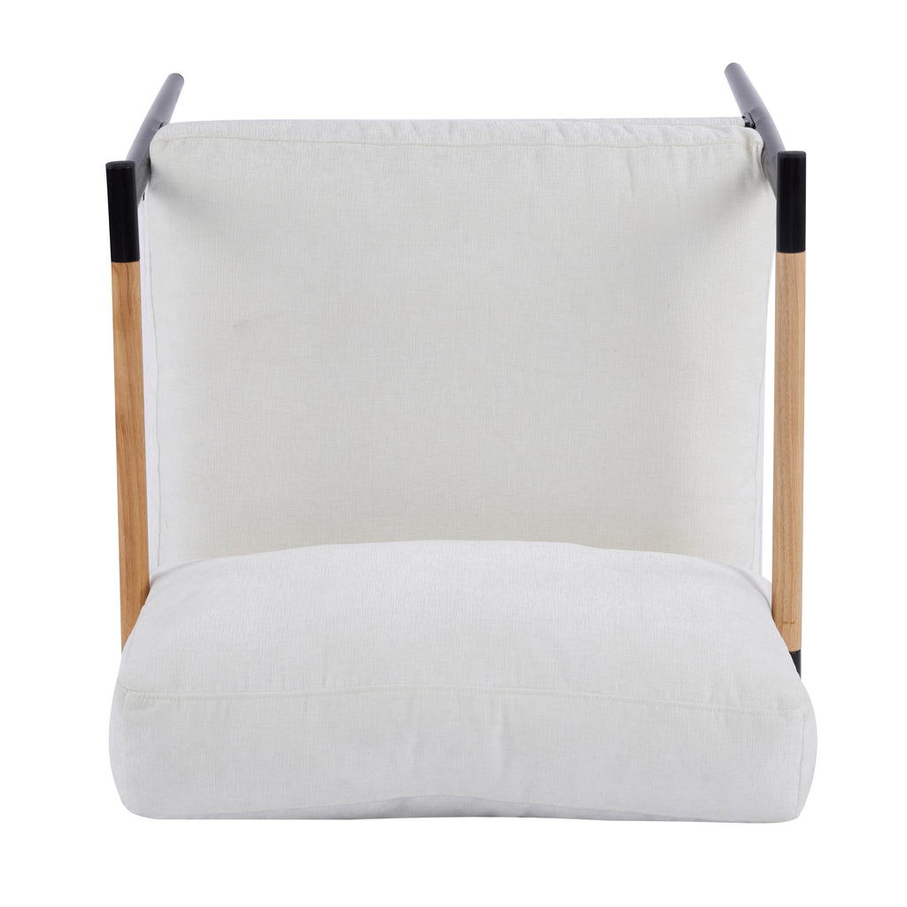 Modern Accent Chair with Plush Cushions, Metal Frame, Wooden Armrest - Cozy Seating for Living Room, Bedroom, Office - Grand Goldman Shop