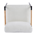 Modern Accent Chair with Plush Cushions, Metal Frame, Wooden Armrest - Cozy Seating for Living Room, Bedroom, Office - Grand Goldman Shop