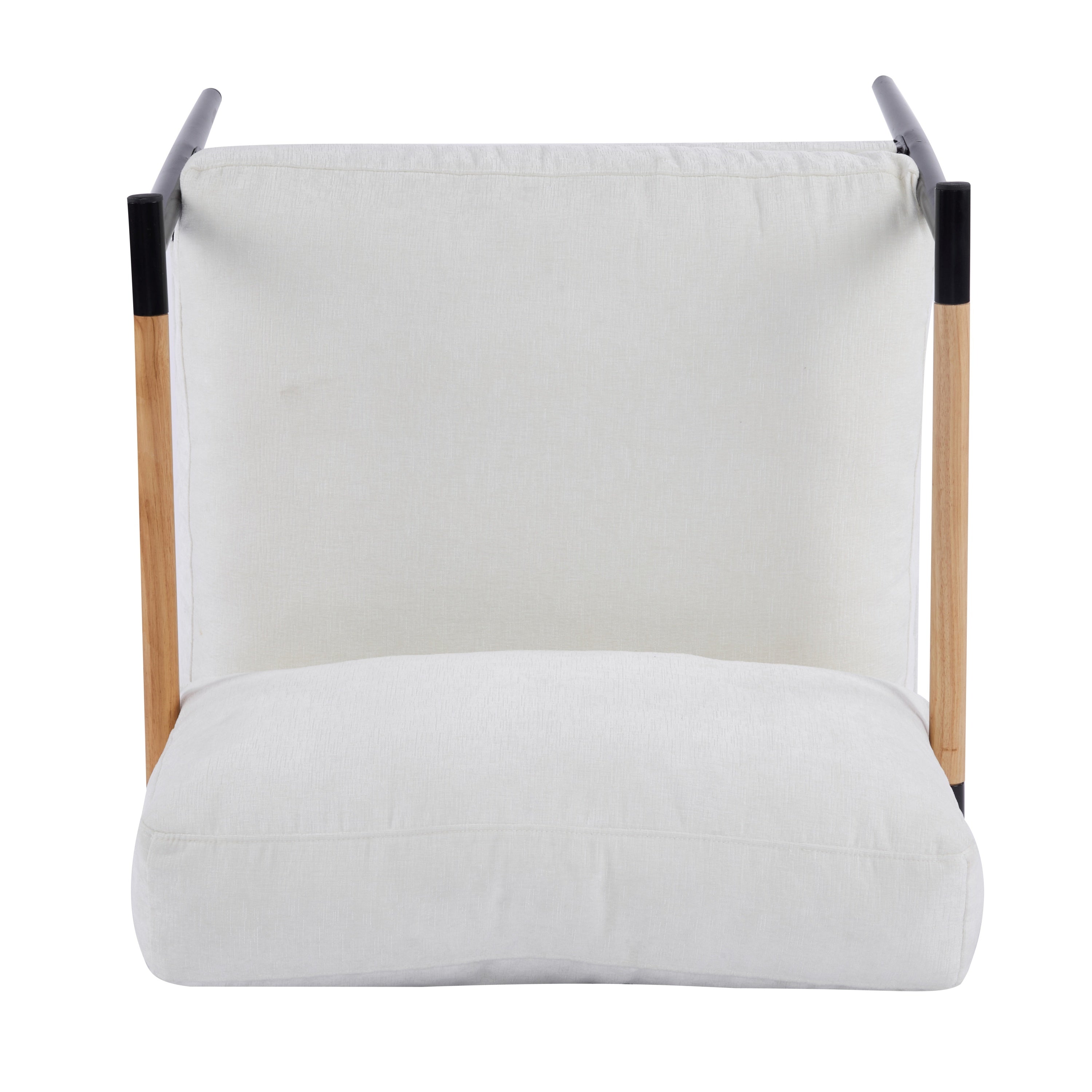 Modern Accent Chair with Plush Cushions, Metal Frame, Wooden Armrest - Cozy Seating for Living Room, Bedroom, Office - Grand Goldman Shop